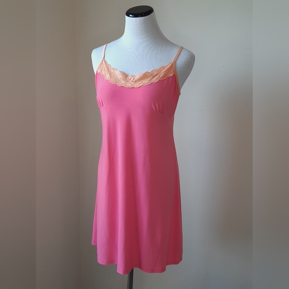 California Dynasty Pink Orange Y2K 00's Slip Dress M